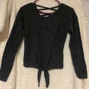 Cross back sweater